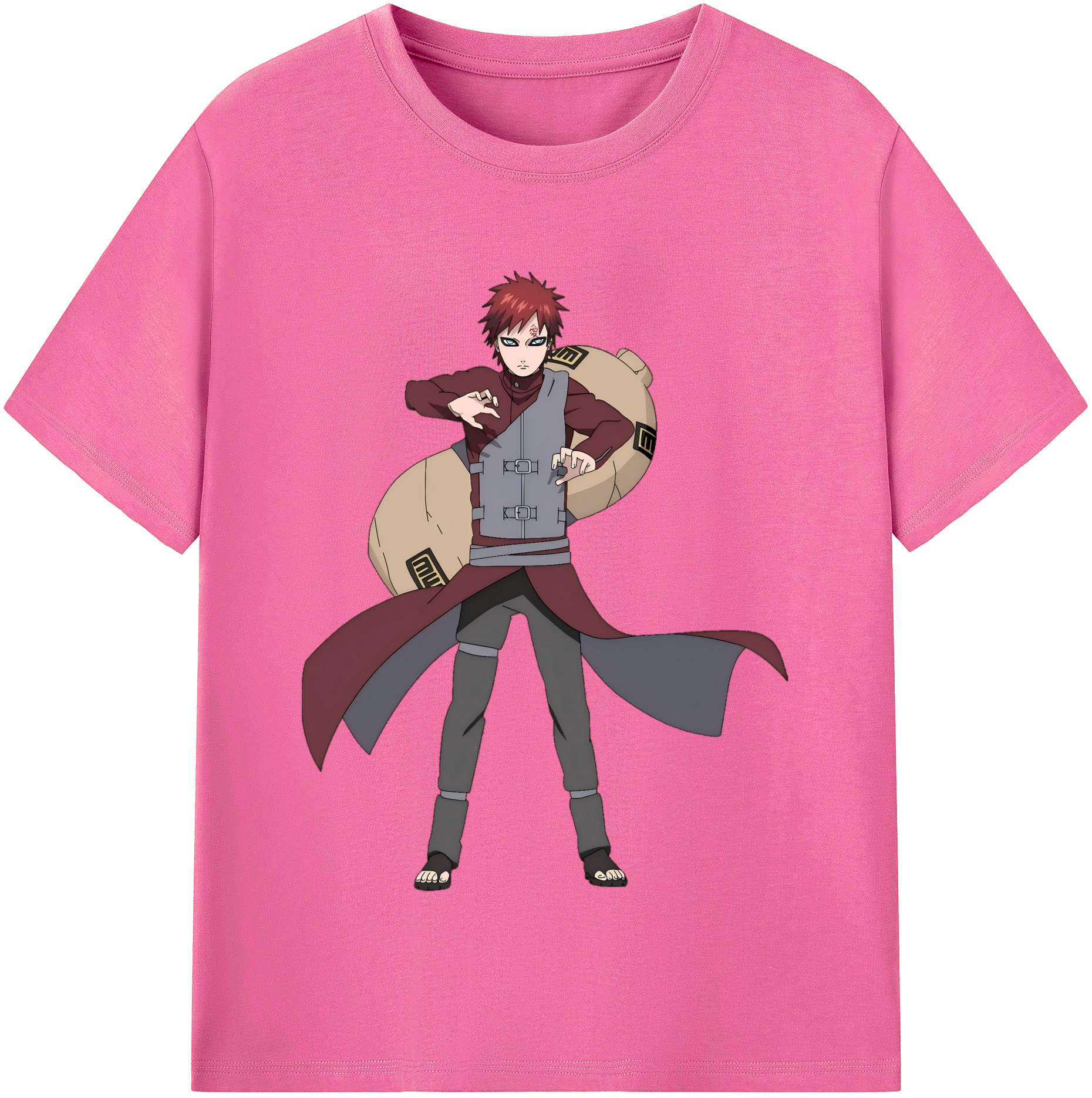 （画像用） NARUTO -ナルト- ガアラ Gaara レディースカジュアルプリントTシャツ（綿100％）